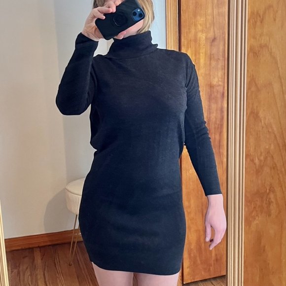 Allsaints Merino silky dark grey Flik dress size small - Picture 3 of 8